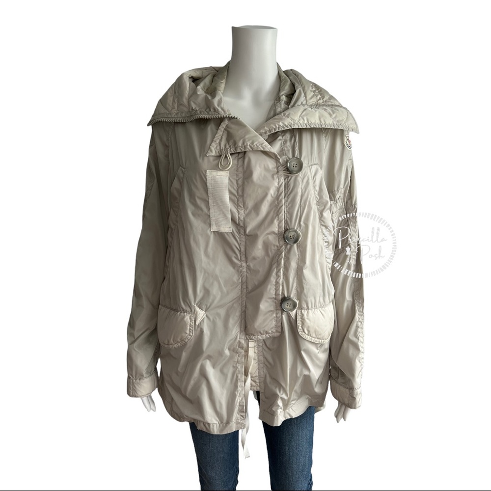 Moncler Women's Grey Sora Parka Long Jacket Parka Peplum - Picture 6 of 16